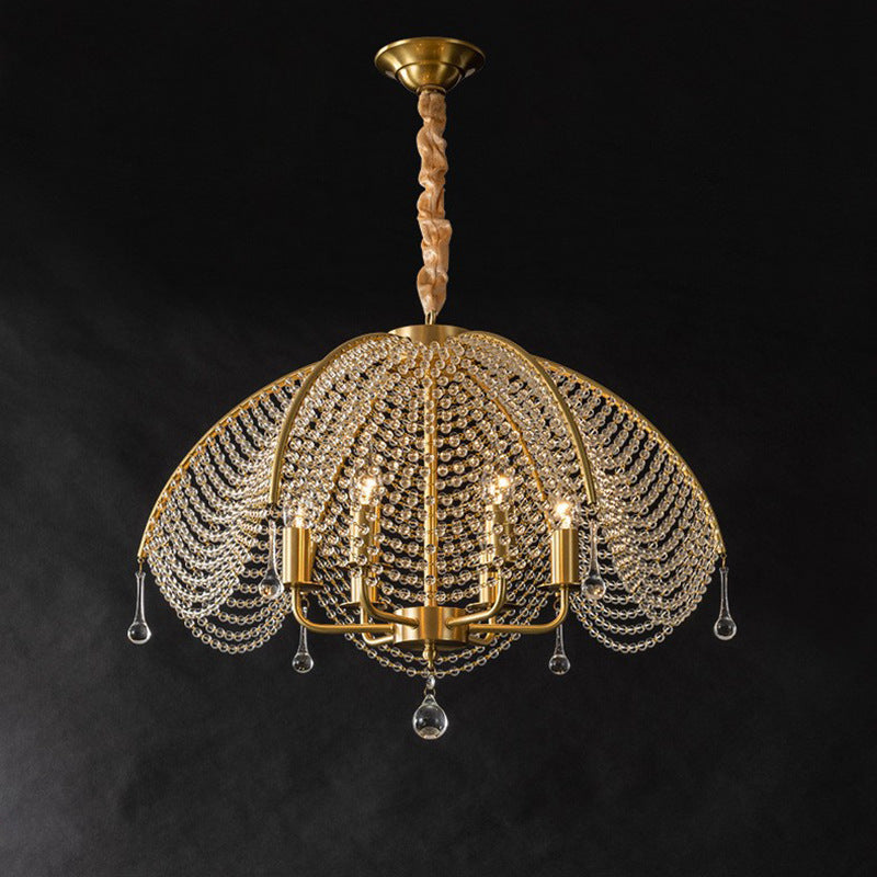 Modern Luxury Mushroom Copper Crystal 3/5/6 - Light Chandelier For Living Room