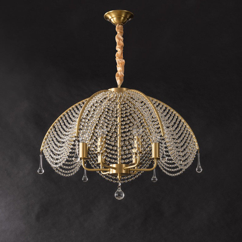 Modern Luxury Mushroom Copper Crystal 3/5/6 - Light Chandelier For Living Room