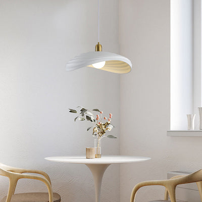 Contemporary Nordic Irregular Corrugated Shape Resin Hardware 1 - Light Pendant Light For Dining Room