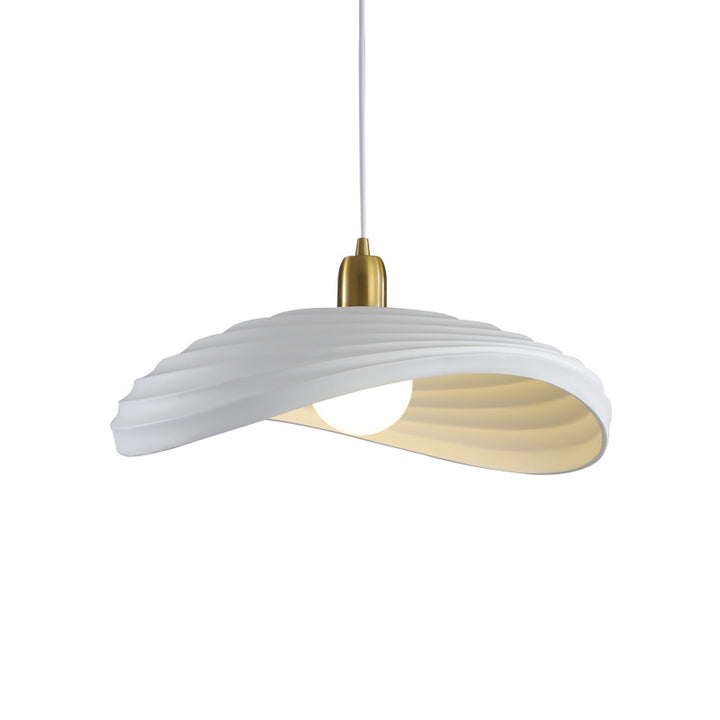 Contemporain nordique forme irrégulière ondulée résine matériel 1 - Suspension lumineuse pour salle à manger 