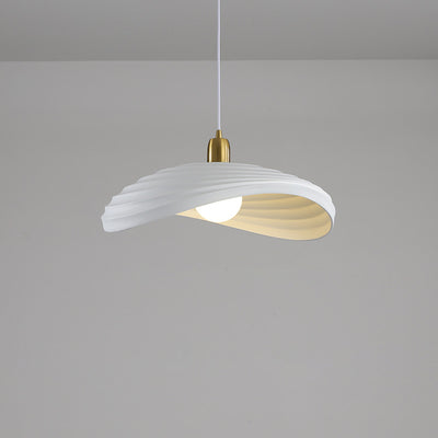 Contemporary Nordic Irregular Corrugated Shape Resin Hardware 1 - Light Pendant Light For Dining Room