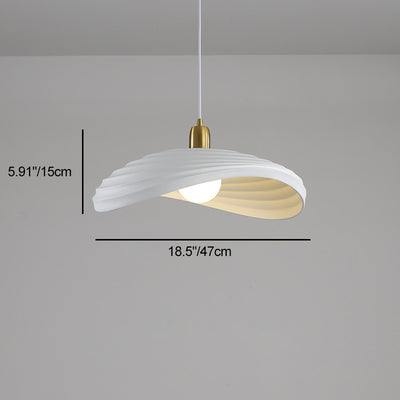 Contemporary Nordic Irregular Corrugated Shape Resin Hardware 1 - Light Pendant Light For Dining Room