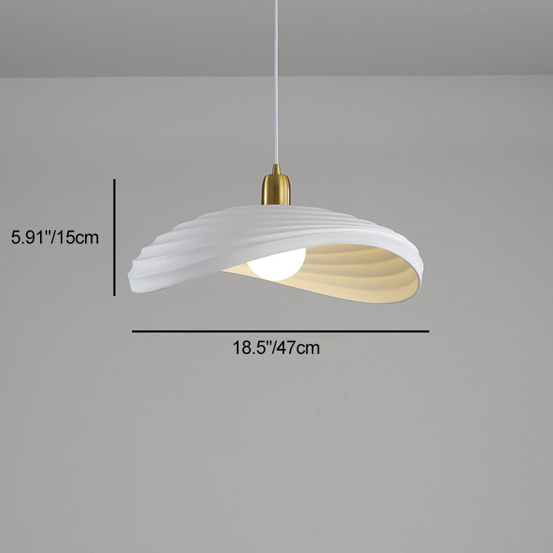 Contemporary Nordic Irregular Corrugated Shape Resin Hardware 1 - Light Pendant Light For Dining Room