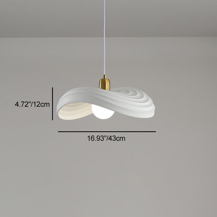 Contemporain nordique forme irrégulière ondulée résine matériel 1 - Suspension lumineuse pour salle à manger 