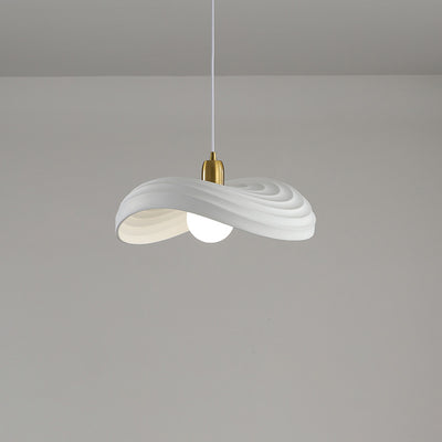 Contemporary Nordic Irregular Corrugated Shape Resin Hardware 1 - Light Pendant Light For Dining Room