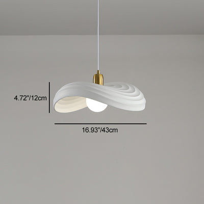 Contemporary Nordic Irregular Corrugated Shape Resin Hardware 1 - Light Pendant Light For Dining Room