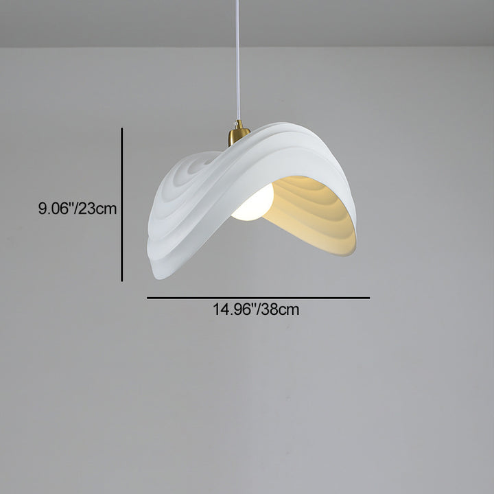 Contemporain nordique forme irrégulière ondulée résine matériel 1 - Suspension lumineuse pour salle à manger 