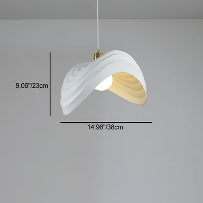 Contemporary Nordic Irregular Corrugated Shape Resin Hardware 1 - Light Pendant Light For Dining Room