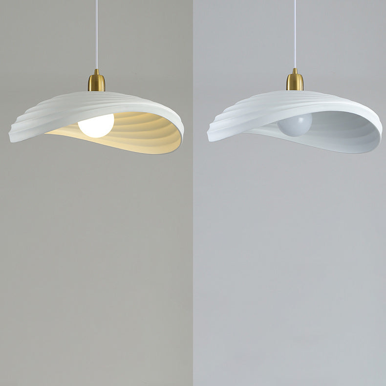 Contemporary Nordic Irregular Corrugated Shape Resin Hardware 1 - Light Pendant Light For Dining Room