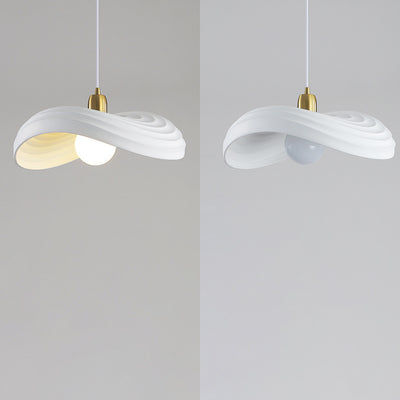 Contemporary Nordic Irregular Corrugated Shape Resin Hardware 1 - Light Pendant Light For Dining Room