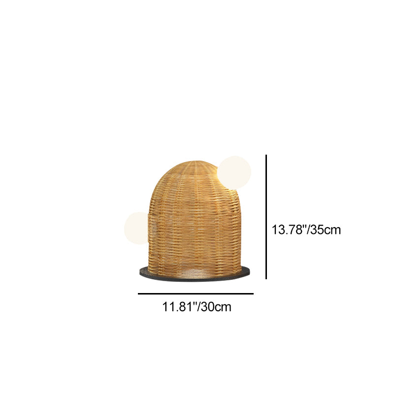 Contemporary Creative Cactus Waterproof Rubber Rattan Stainless Steel 2 - Light Standing Floor Lamp For Outdoor Patio