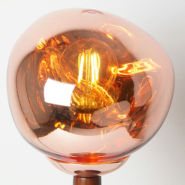 Lámpara de mesa contemporánea escandinava de lava redonda irregular de madera maciza acrílica de 1 luz para sala de estar 