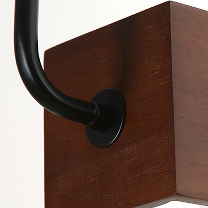 Lámpara colgante LED de madera maciza cúbica tradicional china acrílica de hierro para comedor 