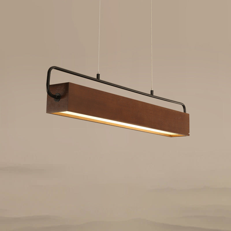 Lámpara colgante LED de madera maciza cúbica tradicional china acrílica de hierro para comedor 