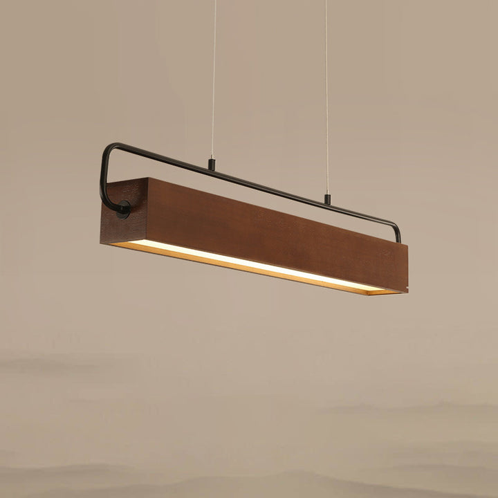 Lámpara colgante LED de madera maciza cúbica tradicional china acrílica de hierro para comedor 