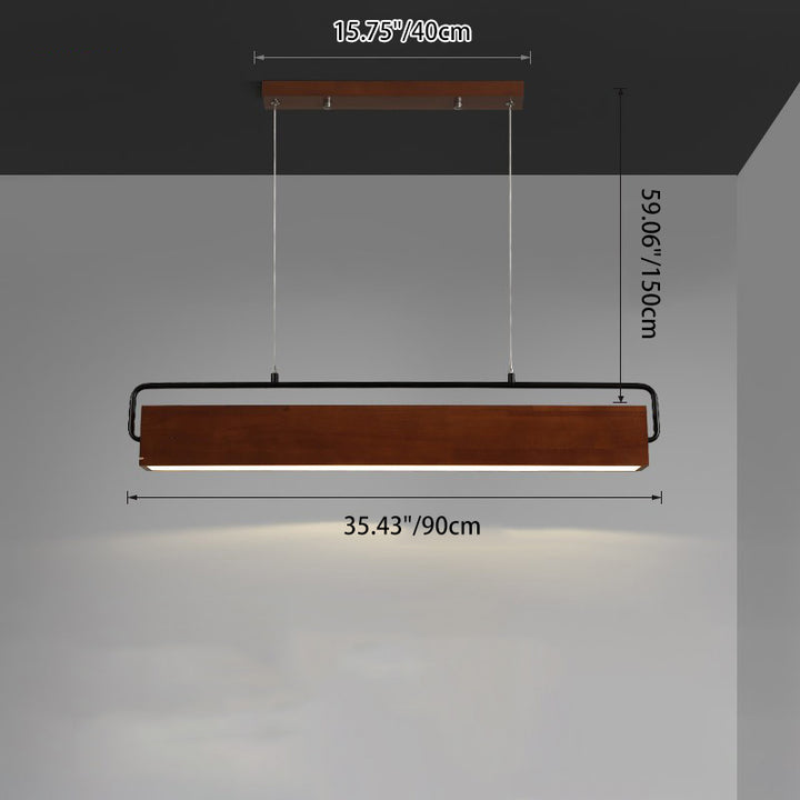 Lámpara colgante LED de madera maciza cúbica tradicional china acrílica de hierro para comedor 