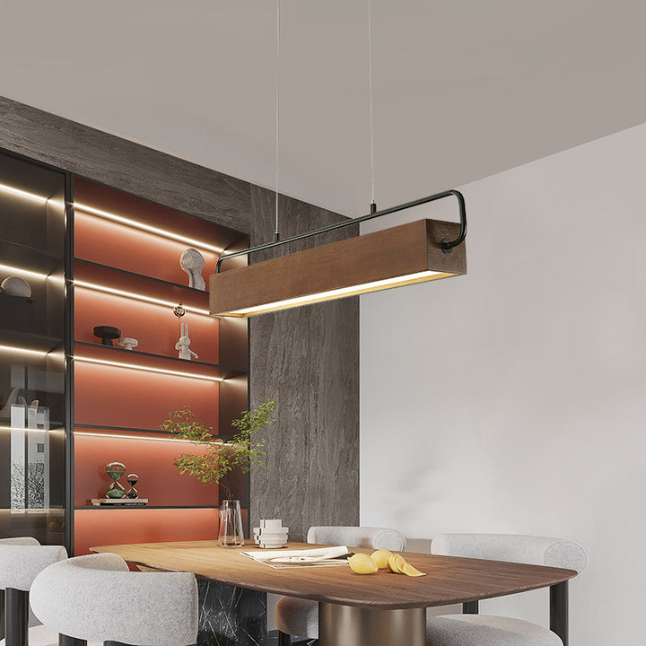Lámpara colgante LED de madera maciza cúbica tradicional china acrílica de hierro para comedor 