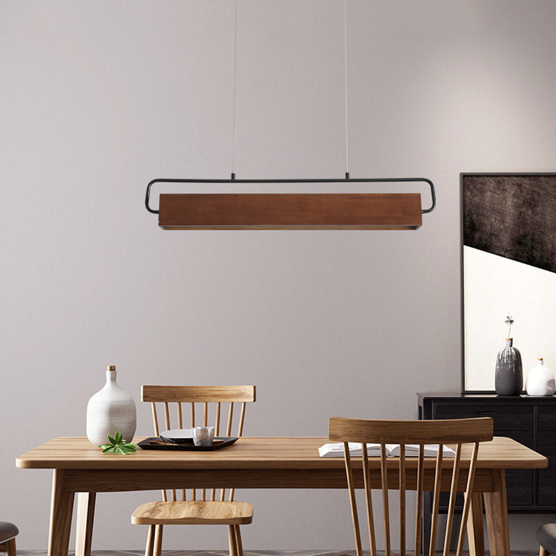 Lámpara colgante LED de madera maciza cúbica tradicional china acrílica de hierro para comedor 