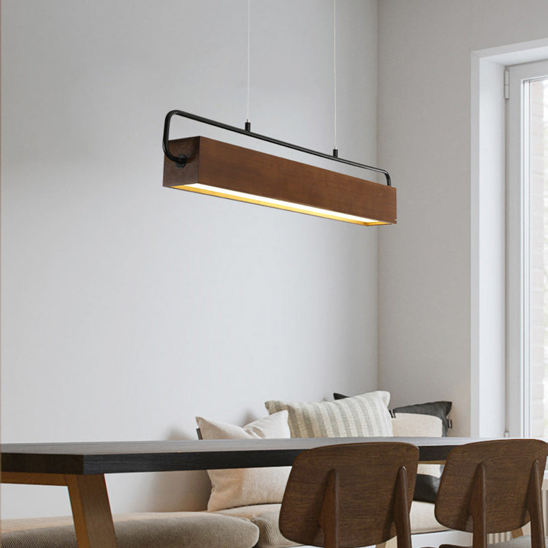 Lámpara colgante LED de madera maciza cúbica tradicional china acrílica de hierro para comedor 