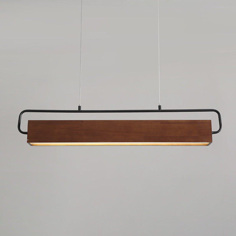 Lámpara colgante LED de madera maciza cúbica tradicional china acrílica de hierro para comedor 