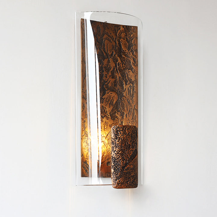 Modern Art Deco Semicircle Glass Aluminum 1 - Light Wall Sconce Lamp For Living Room