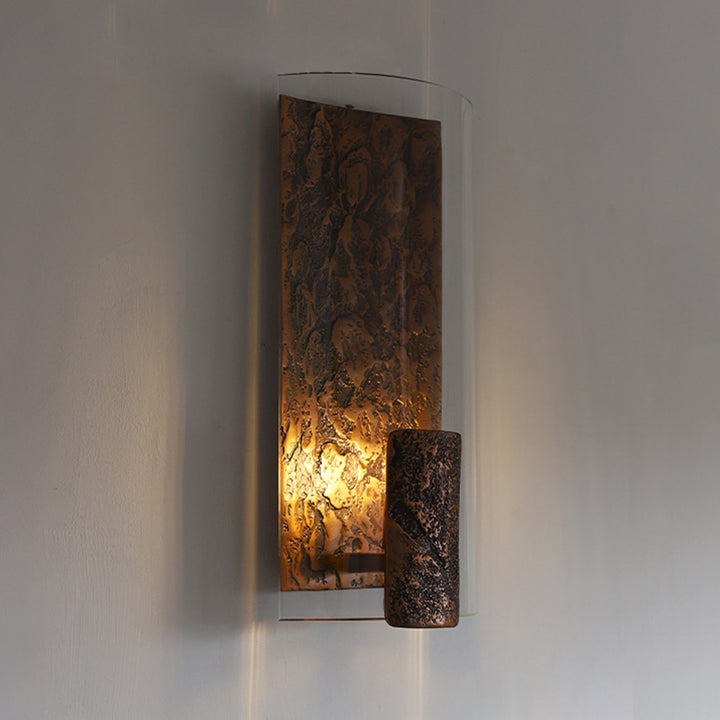Modern Art Deco Semicircle Glass Aluminum 1 - Light Wall Sconce Lamp For Living Room