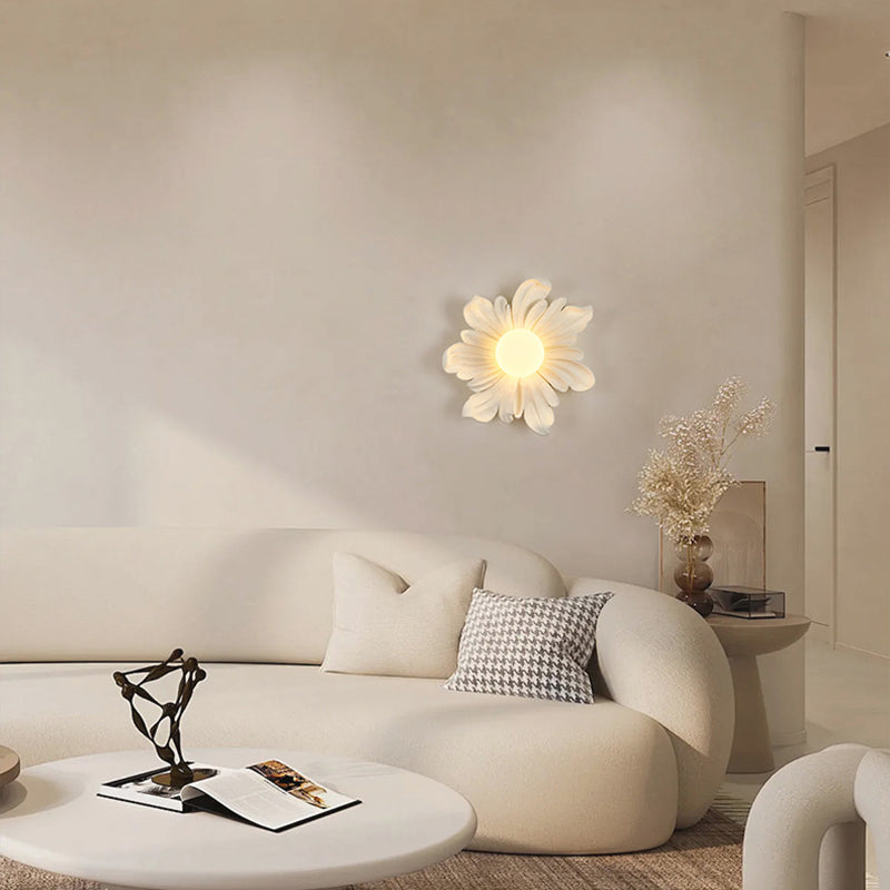 Traditionelle japanische Blumen-Orb-Harz-Roto-Formung 1 - Licht-Wandleuchte für Wohnzimmer 