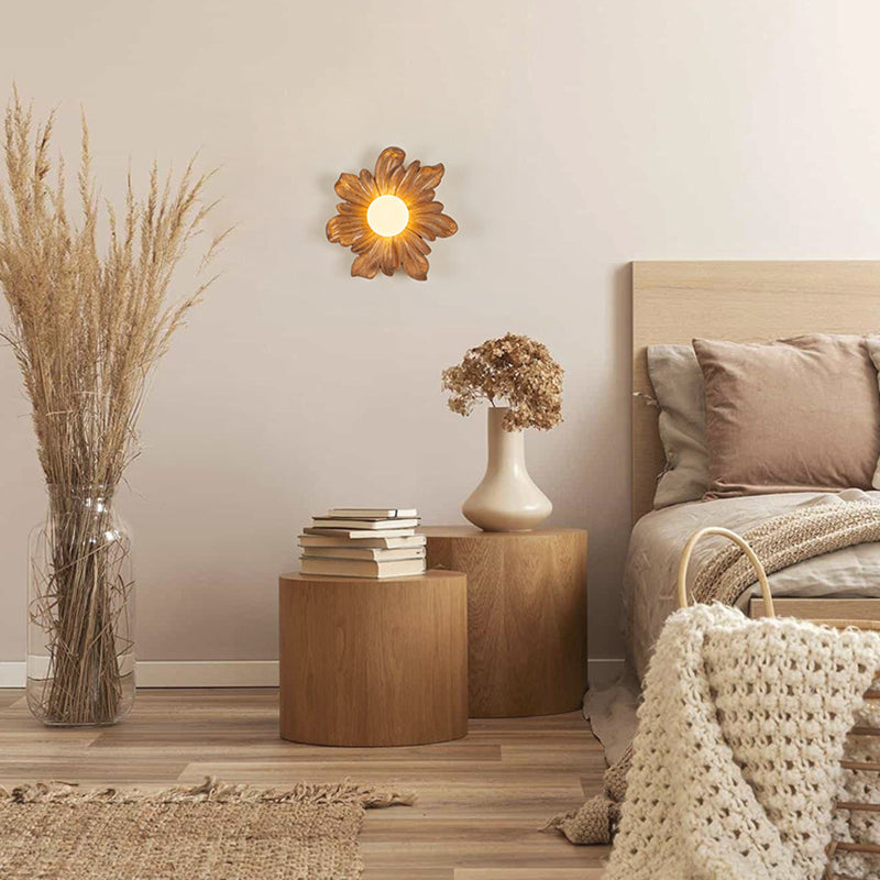 Traditionelle japanische Blumen-Orb-Harz-Roto-Formung 1 - Licht-Wandleuchte für Wohnzimmer 