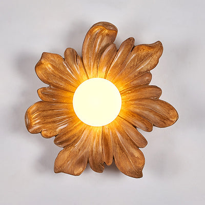 Traditionelle japanische Blumen-Orb-Harz-Roto-Formung 1 - Licht-Wandleuchte für Wohnzimmer 