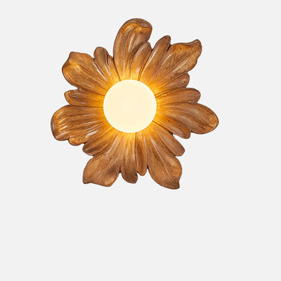 Traditionelle japanische Blumen-Orb-Harz-Roto-Formung 1 - Licht-Wandleuchte für Wohnzimmer 