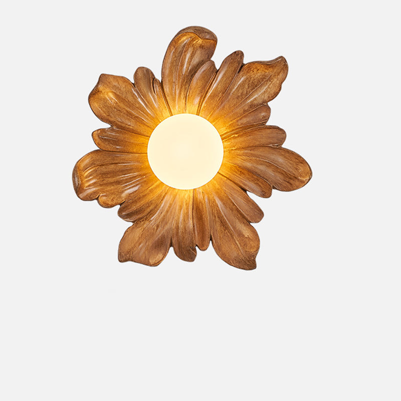 Traditionelle japanische Blumen-Orb-Harz-Roto-Formung 1 - Licht-Wandleuchte für Wohnzimmer 
