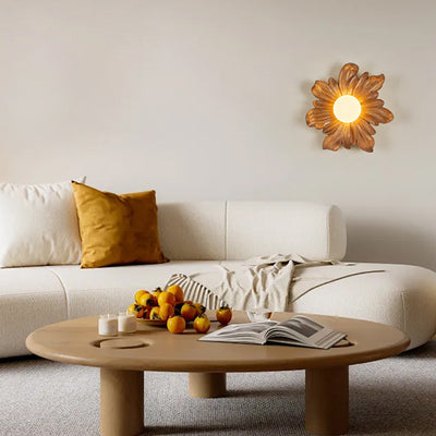Traditionelle japanische Blumen-Orb-Harz-Roto-Formung 1 - Licht-Wandleuchte für Wohnzimmer 