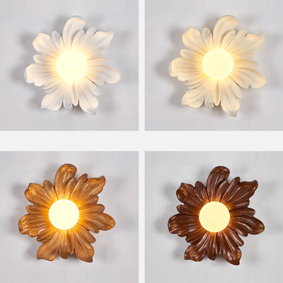 Traditionelle japanische Blumen-Orb-Harz-Roto-Formung 1 - Licht-Wandleuchte für Wohnzimmer 