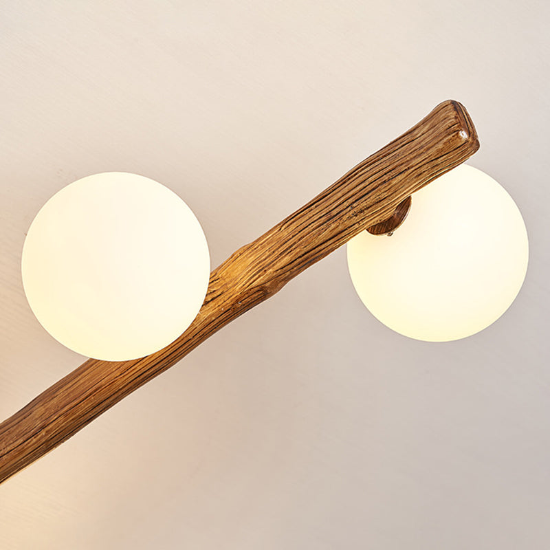 Traditional Japanese Dome Orb Long Branches Resin Roto-molding Hardware 3/6/9/12/15 - Light Semi-Flush Mount Ceiling Light For Living Room