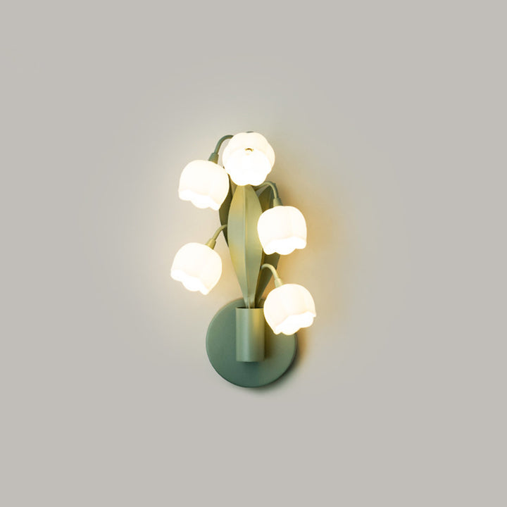 Traditional French Floral Bouquet Iron PC 5 - Light Wall Sconce Lamp For Living Room