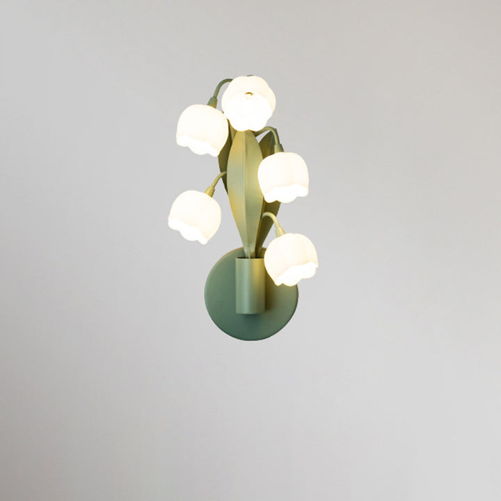 Traditional French Floral Bouquet Iron PC 5 - Light Wall Sconce Lamp For Living Room