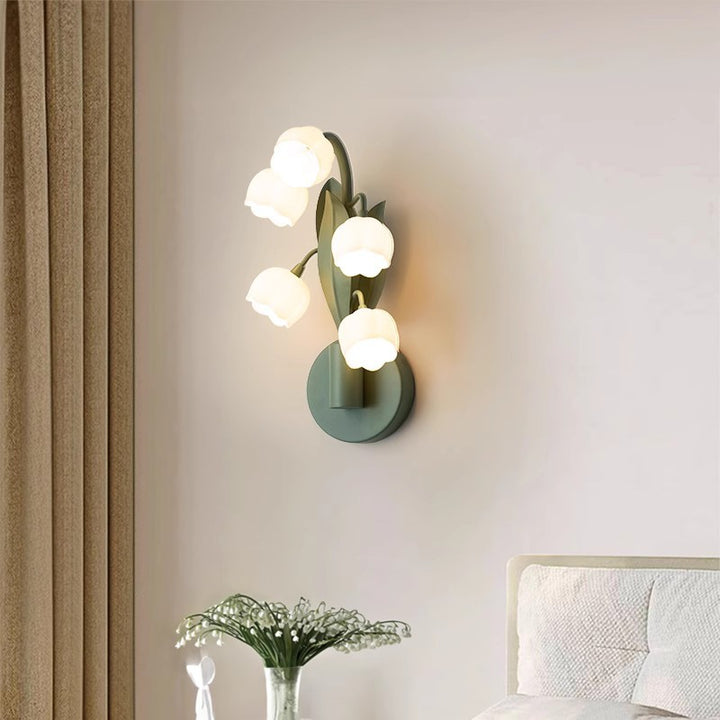 Traditional French Floral Bouquet Iron PC 5 - Light Wall Sconce Lamp For Living Room