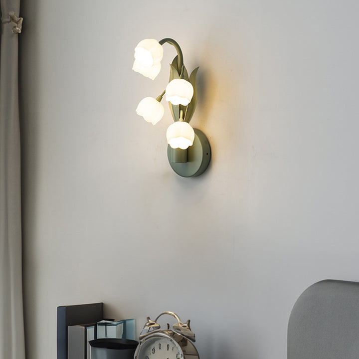 Traditional French Floral Bouquet Iron PC 5 - Light Wall Sconce Lamp For Living Room