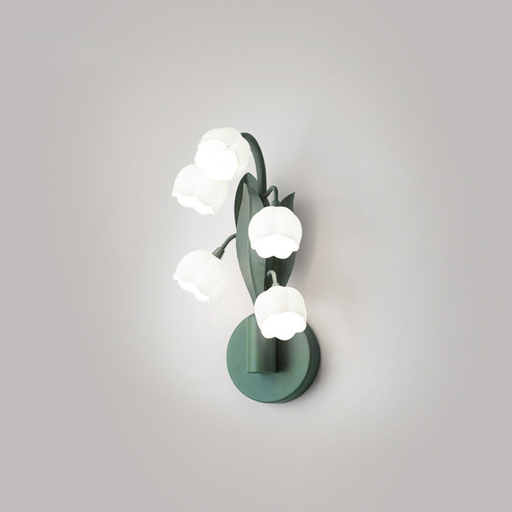 Traditional French Floral Bouquet Iron PC 5 - Light Wall Sconce Lamp For Living Room