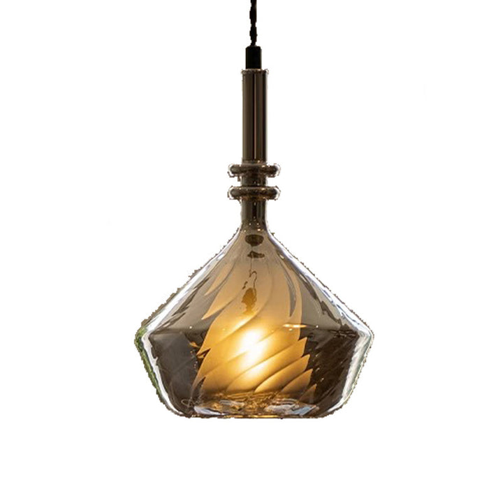 Traditionelle französische Kuppel Diamant Transparente Glas Eisen 1 - Licht Pendelleuchte für Esszimmer 