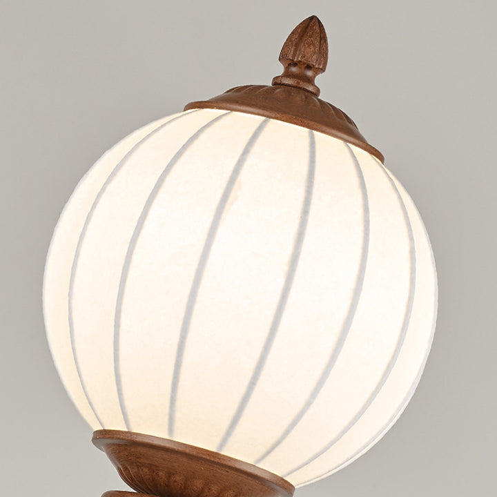 Traditional French Orb Resin Roto-molding Fabric Hardware 1 - Light Wall Sconce Lamp For Living Room