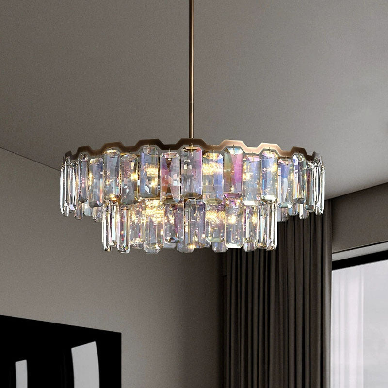 Moderne Luxuskuppel Runde Hardware Kristall 5/6/8+5 - Licht Kronleuchter für Wohnzimmer 