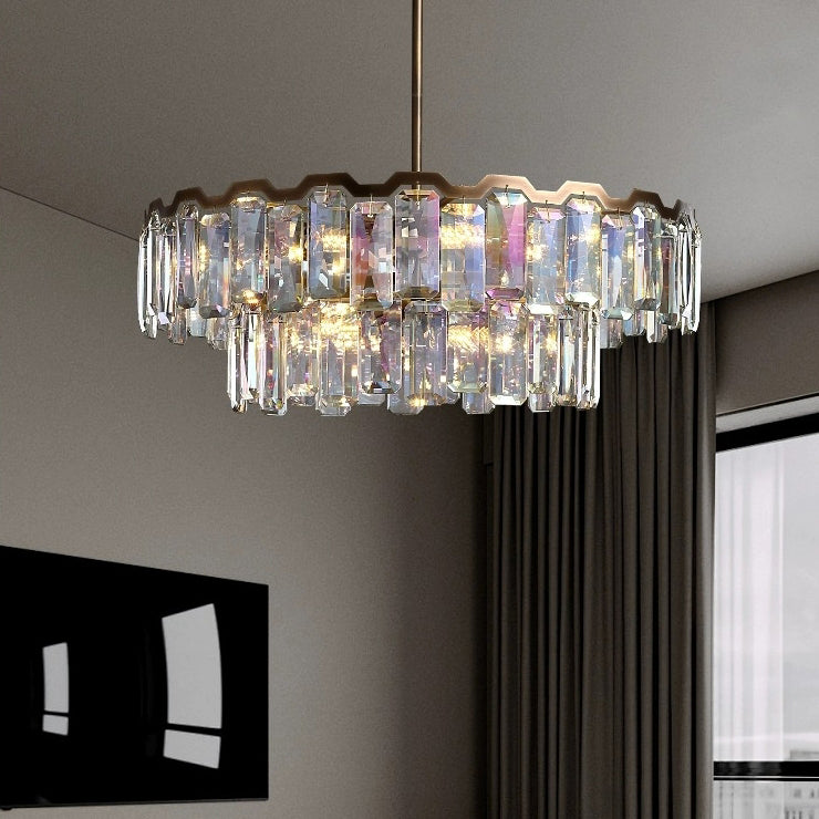 Moderne Luxuskuppel Runde Hardware Kristall 5/6/8+5 - Licht Kronleuchter für Wohnzimmer 