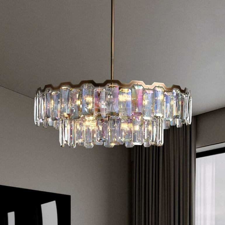 Moderne Luxuskuppel Runde Hardware Kristall 5/6/8+5 - Licht Kronleuchter für Wohnzimmer 
