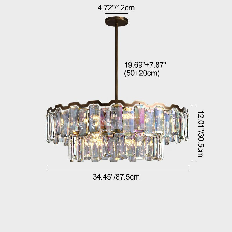 Modern Luxury Dome Round Hardware Crystal 5/6/8+5 - Light Chandelier For Living Room