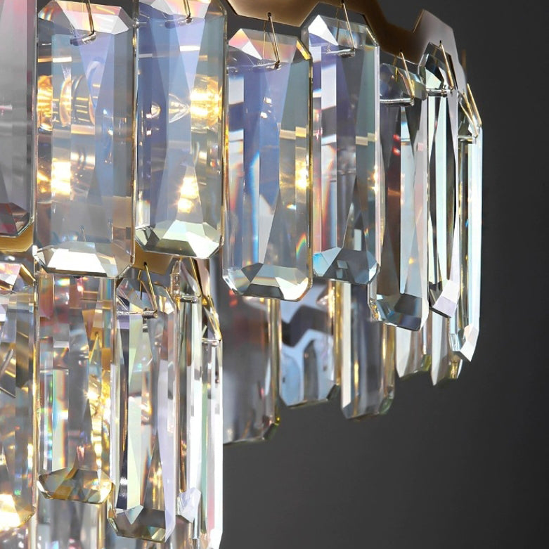 Moderne Luxuskuppel Runde Hardware Kristall 5/6/8+5 - Licht Kronleuchter für Wohnzimmer 