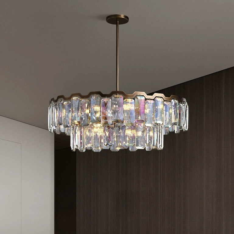 Moderne Luxuskuppel Runde Hardware Kristall 5/6/8+5 - Licht Kronleuchter für Wohnzimmer 