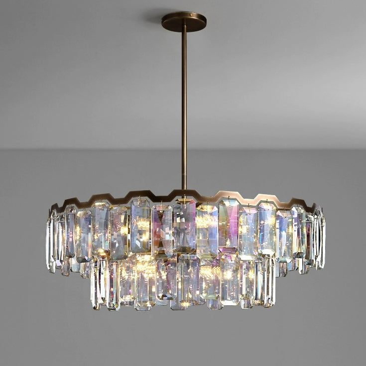 Moderne Luxuskuppel Runde Hardware Kristall 5/6/8+5 - Licht Kronleuchter für Wohnzimmer 