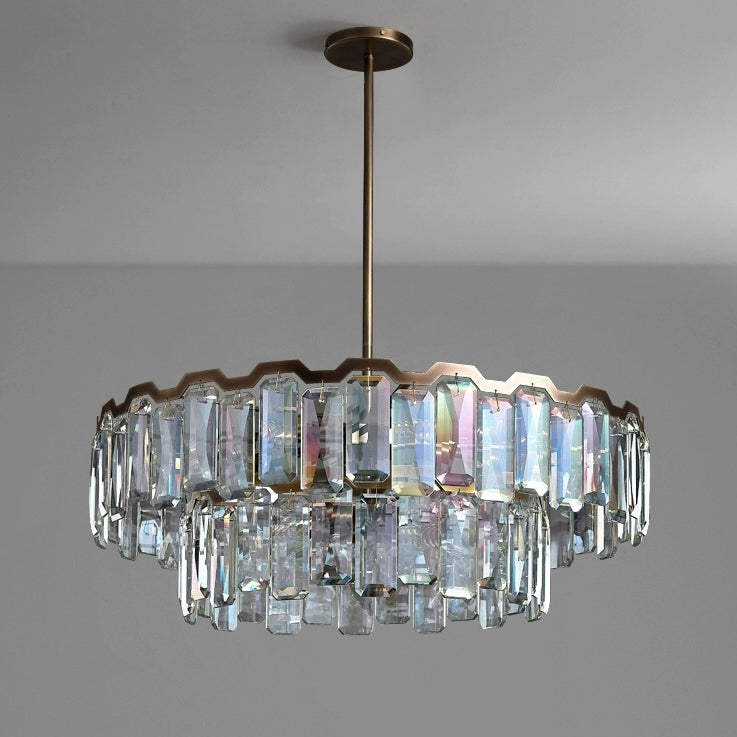 Moderne Luxuskuppel Runde Hardware Kristall 5/6/8+5 - Licht Kronleuchter für Wohnzimmer 
