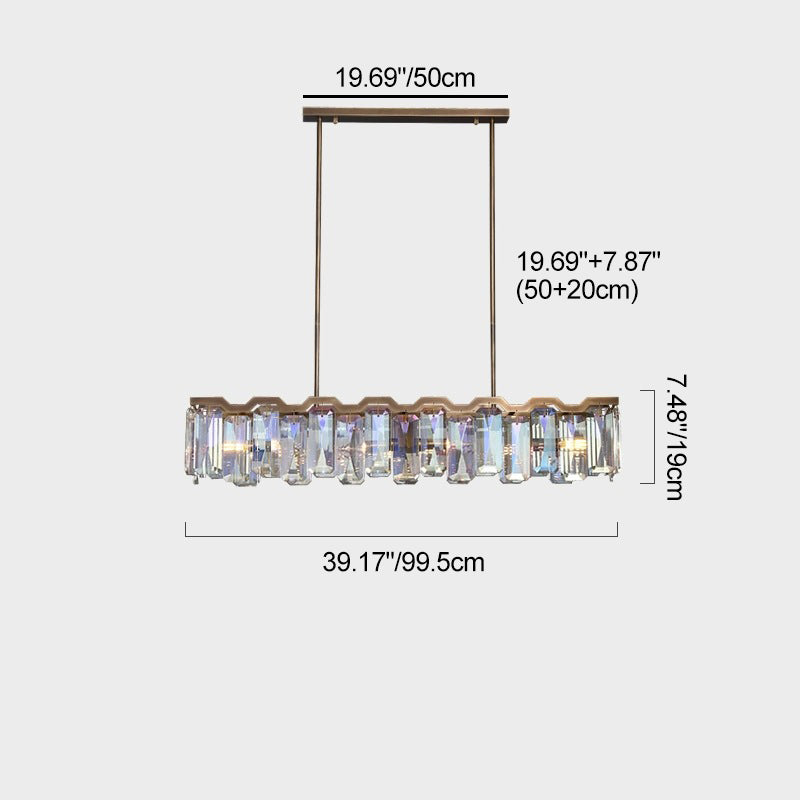 Lustre moderne en cristal avec abat-jour en cristal de luxe à 4/6 lumières pour salle à manger 